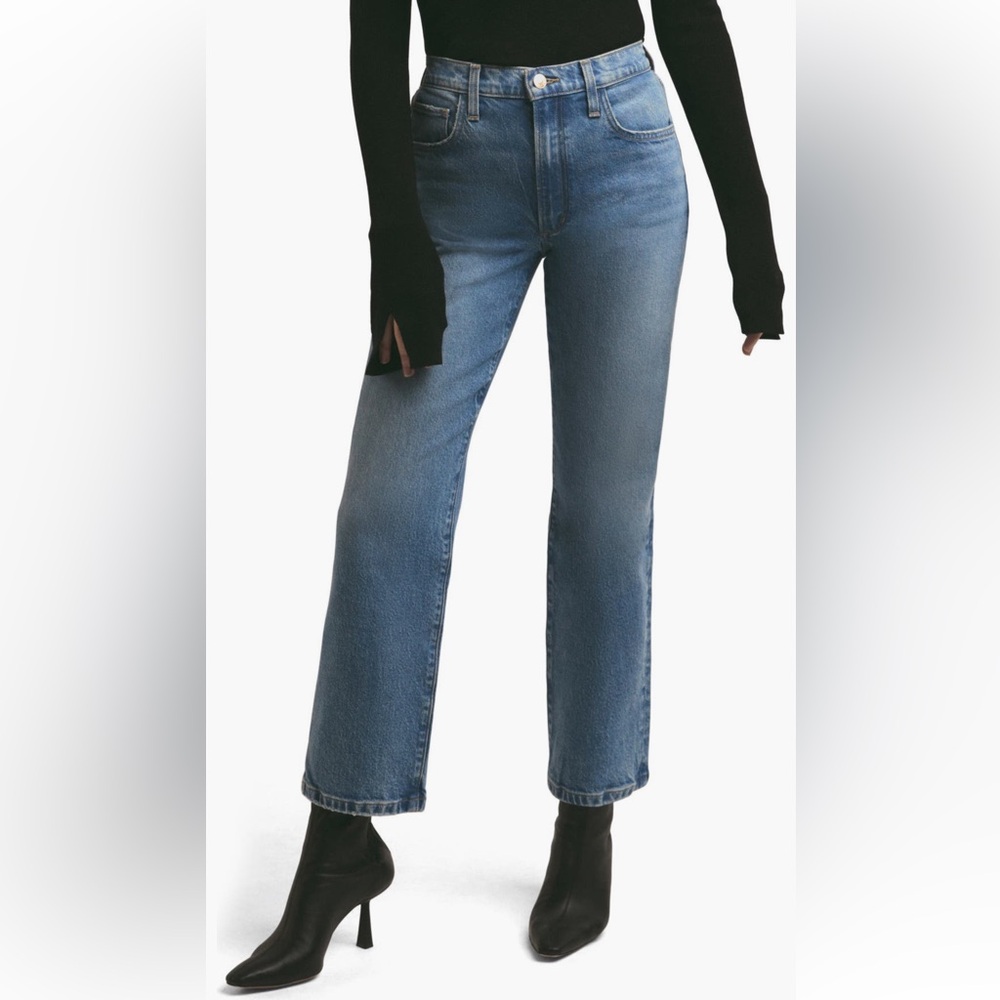 Favorite Daughter The Morgan Shortie High Waist Crop Straight Leg Jeans